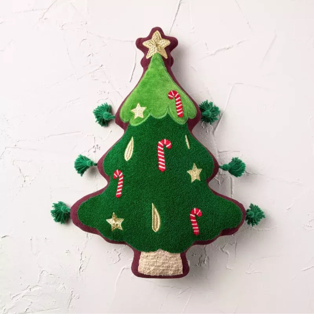 12"x17" Christmas Shaped Decorative Accent Pillow Green - Opalhouse